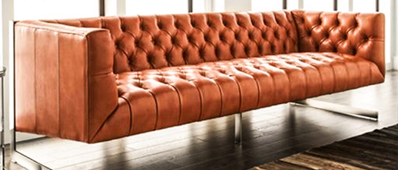 Aurelius Chesterfield 3 seater in leather contemporary chesterfield