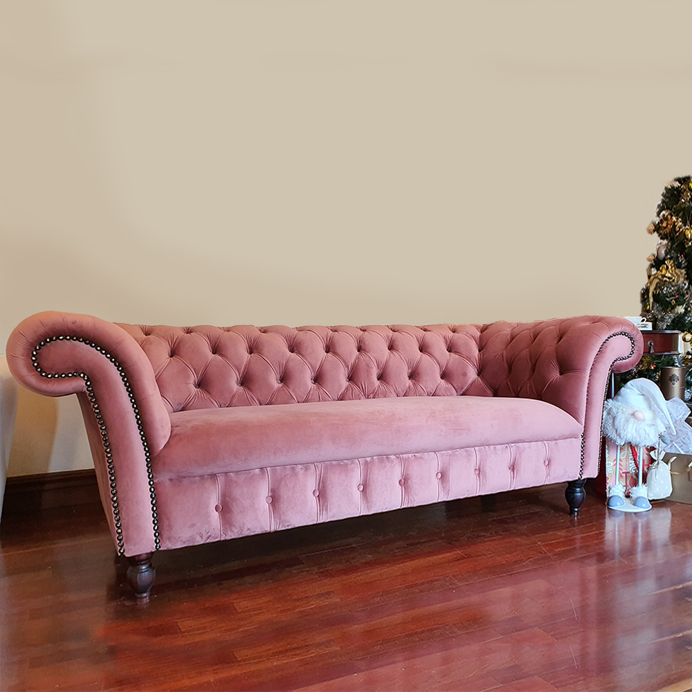 Pink Chesterfield Sofa 3 seater B O R N